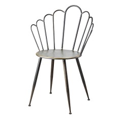 DINING CHAIR PROVENCE BLACK BRASS METAL 